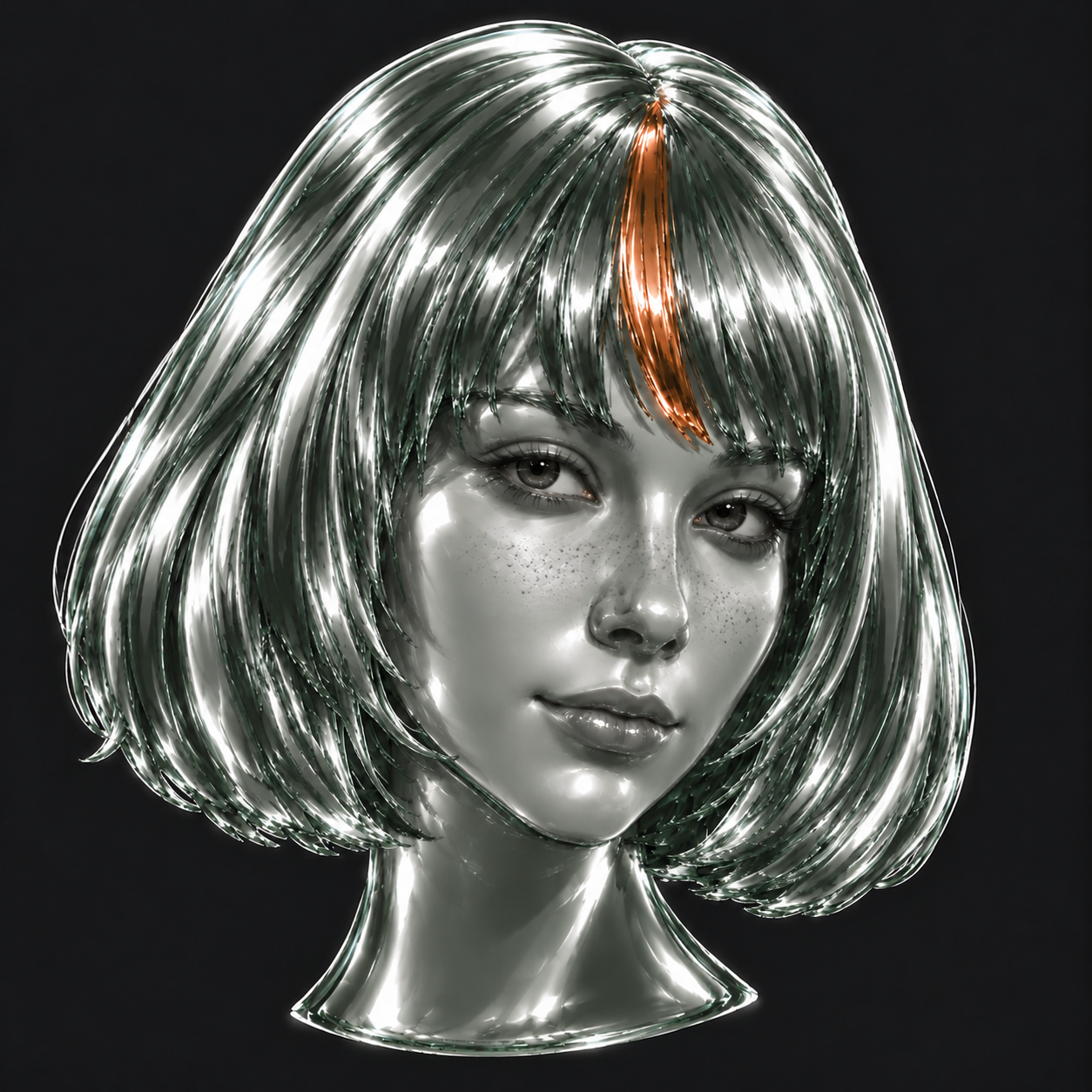 CLAUDIA PONS: a gentle tilted gaze and a warm copper accent